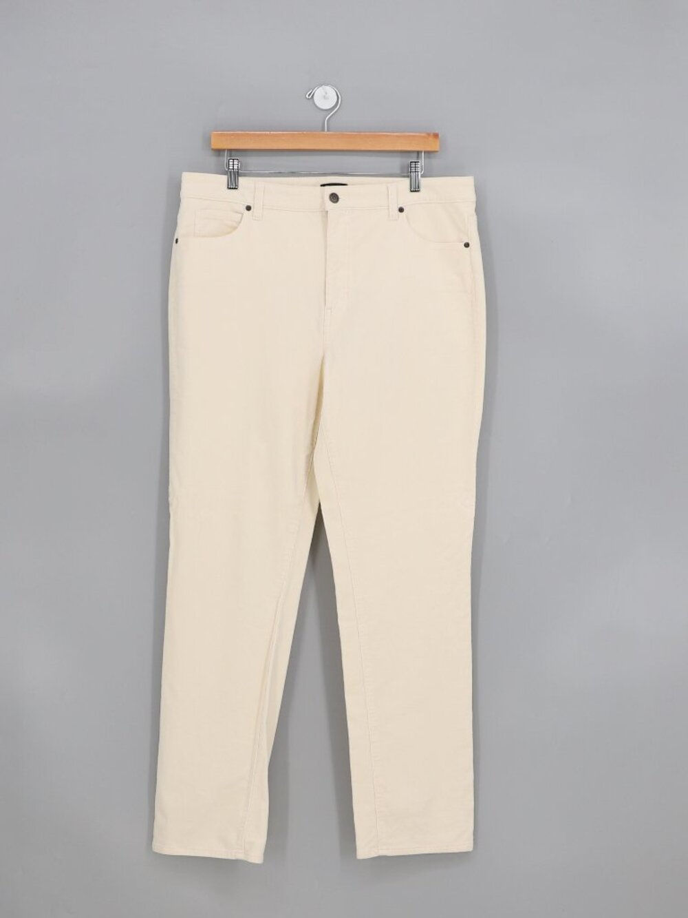 TALBOTS Straight Leg Stretch Corduroy Pants in Ivory Size 14
